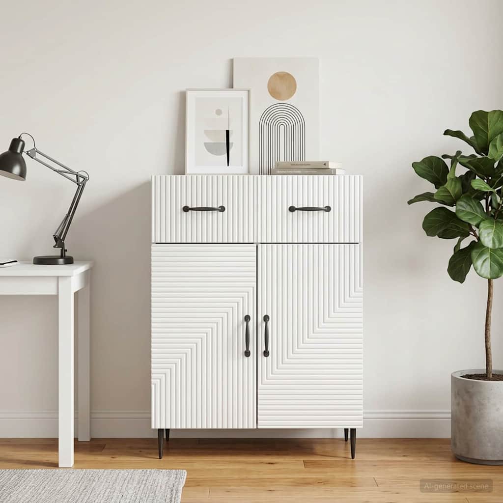Sideboard Hochglanz Weiß 66 x 34,5 x 89,5 cm Holzwerkstoff