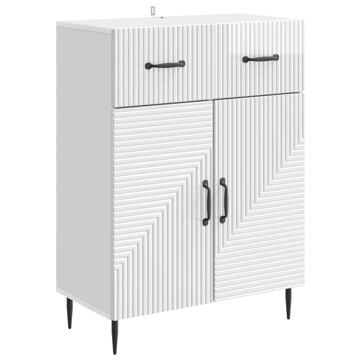 Sideboard Hochglanz Weiß 66 x 34,5 x 89,5 cm Holzwerkstoff
