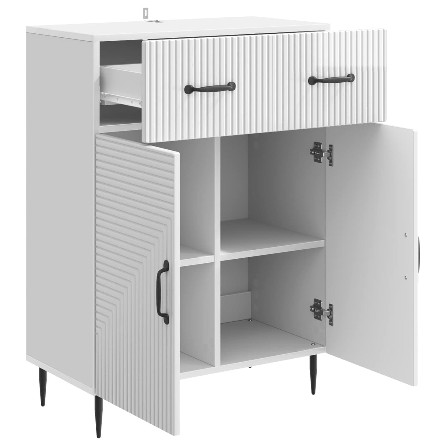 Sideboard Hochglanz Weiß 66 x 34,5 x 89,5 cm Holzwerkstoff