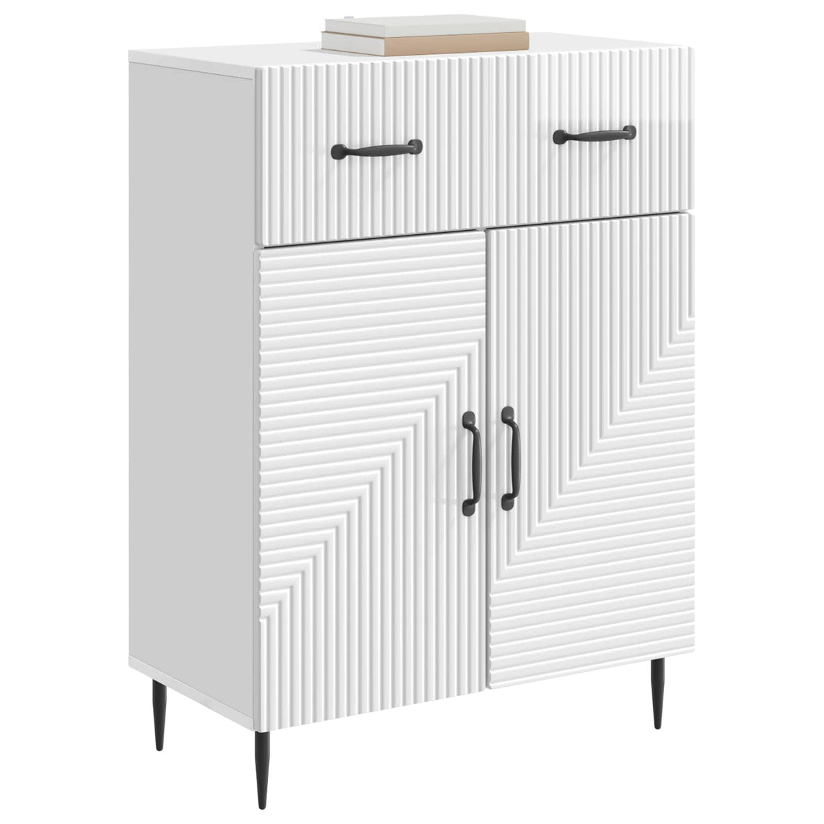 Sideboard Hochglanz Weiß 66 x 34,5 x 89,5 cm Holzwerkstoff