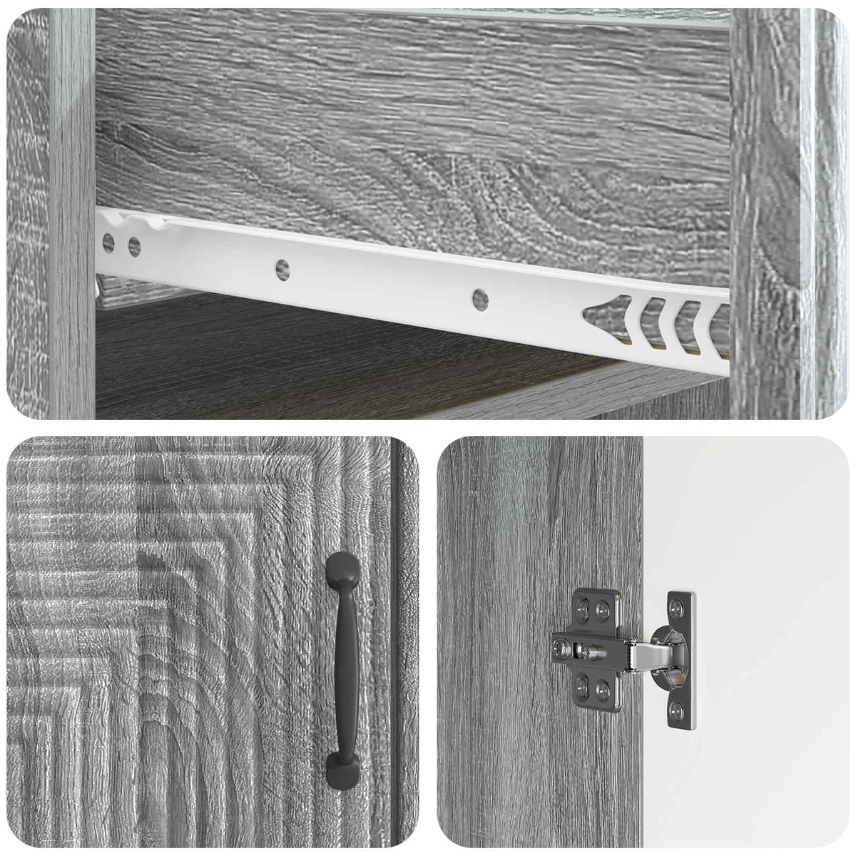 Sideboard Sonoma-Grau 66 x 34,5 x 89,5 cm Holzwerkstoff