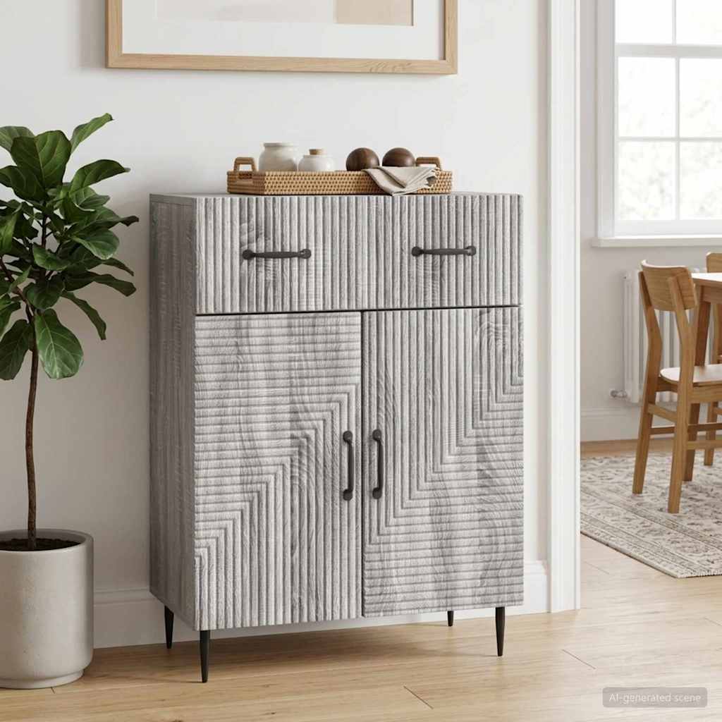 Sideboard Sonoma-Grau 66 x 34,5 x 89,5 cm Holzwerkstoff