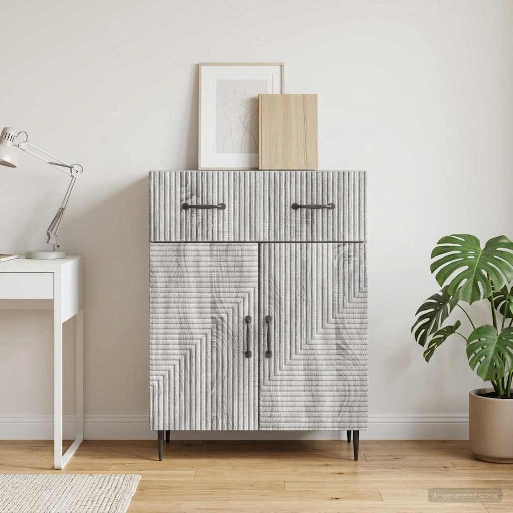 Sideboard Sonoma-Grau 66 x 34,5 x 89,5 cm Holzwerkstoff
