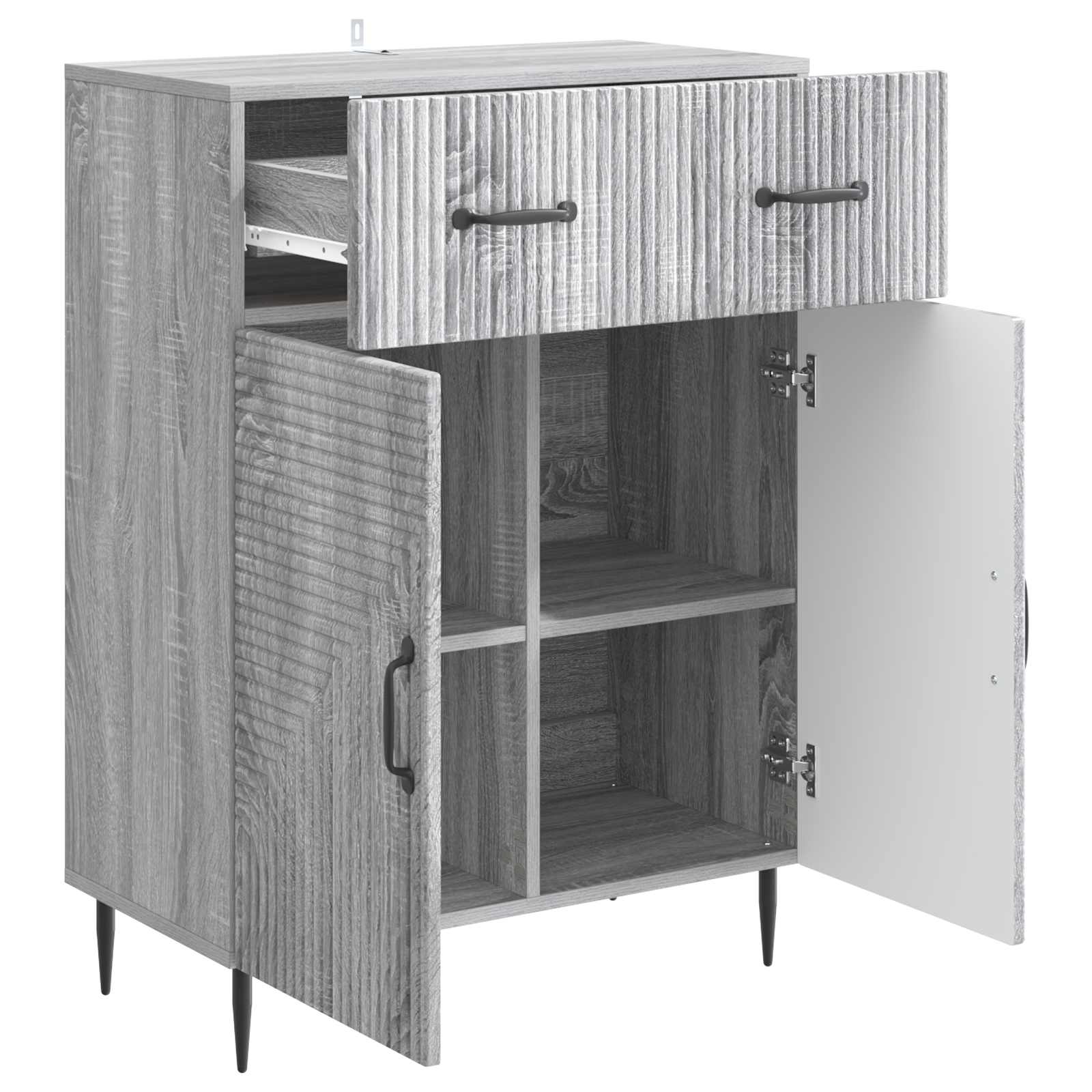 Sideboard Sonoma-Grau 66 x 34,5 x 89,5 cm Holzwerkstoff