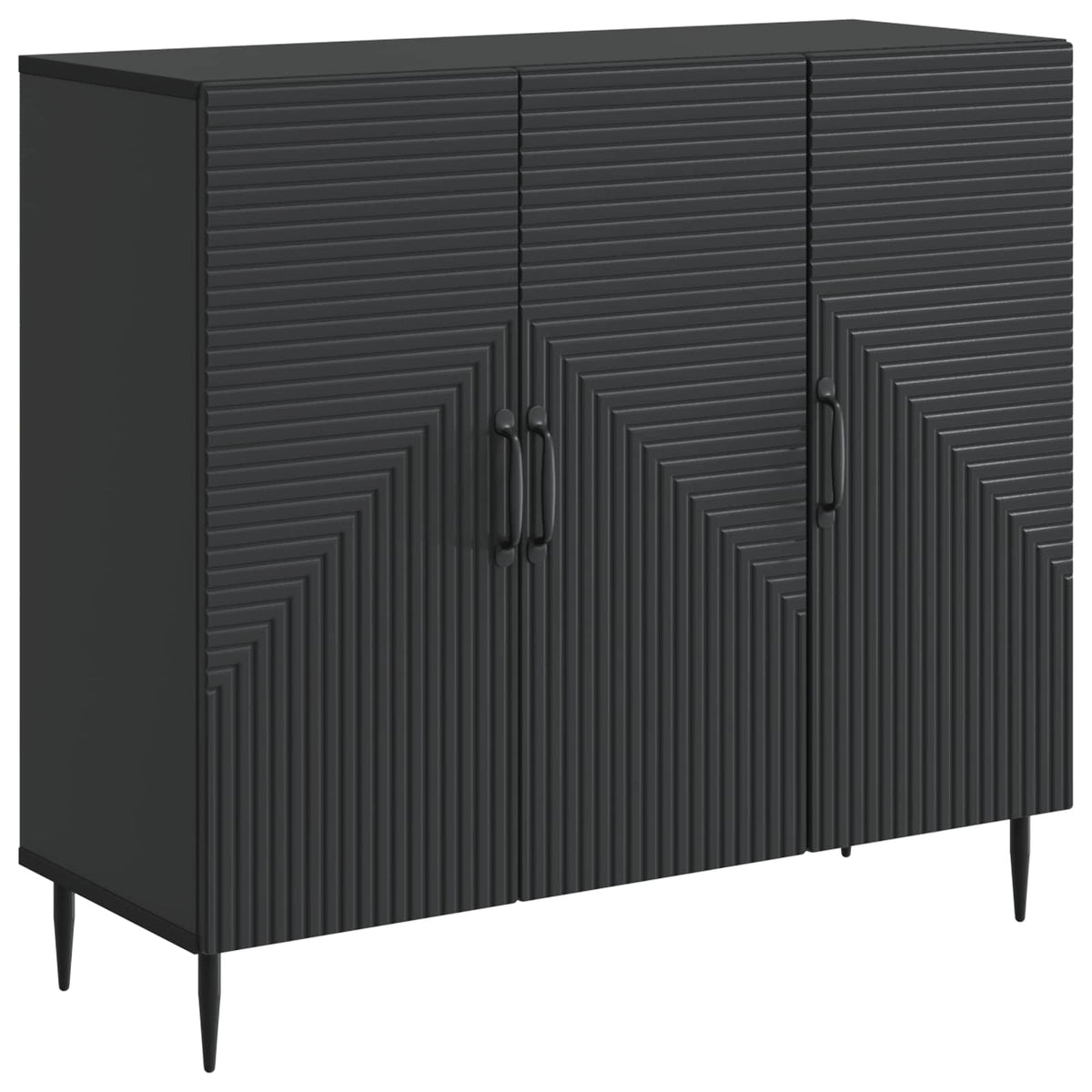 Sideboard Schwarz 89 x 34,5 x 80 cm Holzwerkstoff