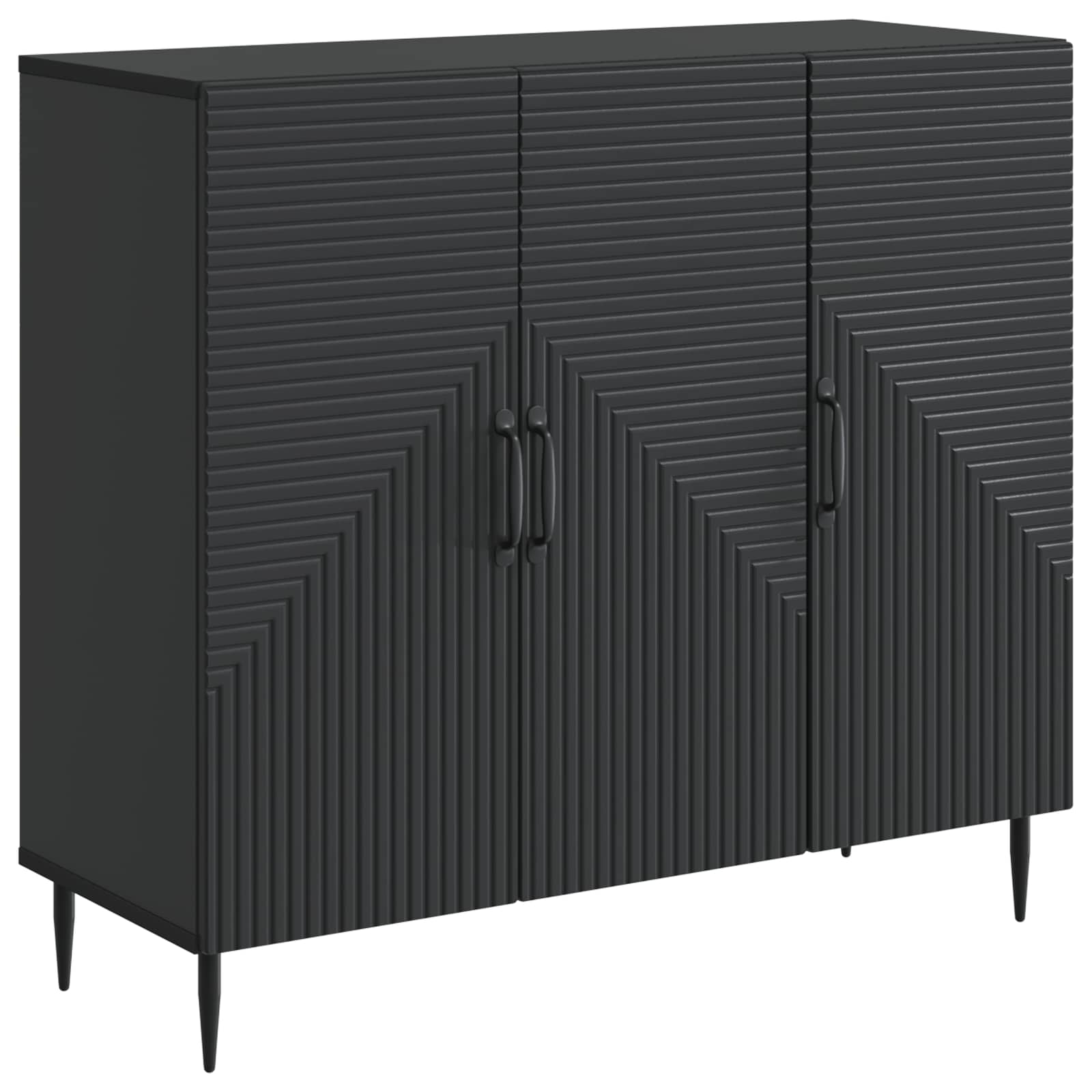 Sideboard Schwarz 89 x 34,5 x 80 cm Holzwerkstoff