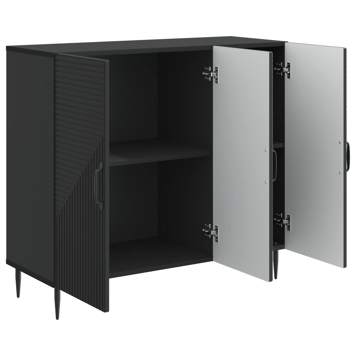 Sideboard Schwarz 89 x 34,5 x 80 cm Holzwerkstoff