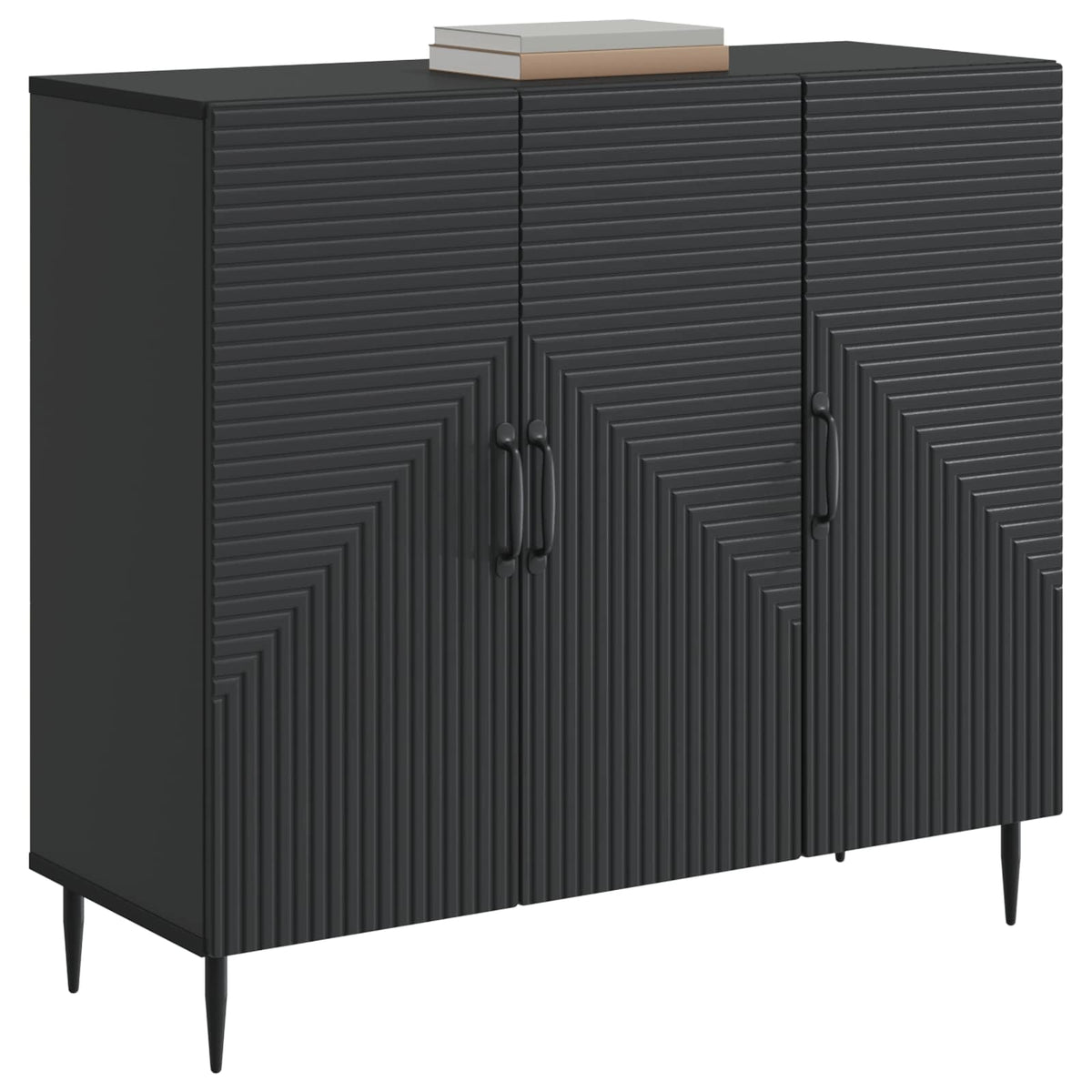 Sideboard Schwarz 89 x 34,5 x 80 cm Holzwerkstoff