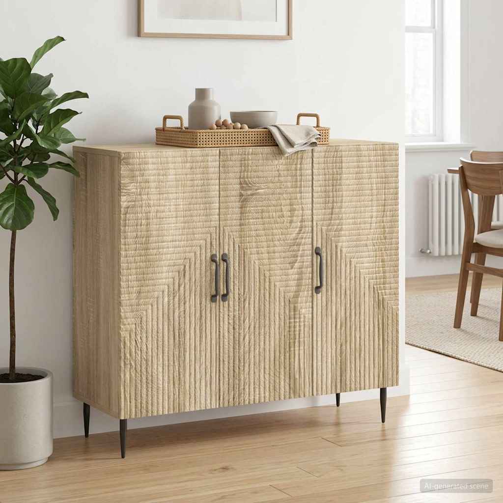Sideboard Sonoma-Eiche 89 x 34,5 x 80 cm Holzwerkstoff