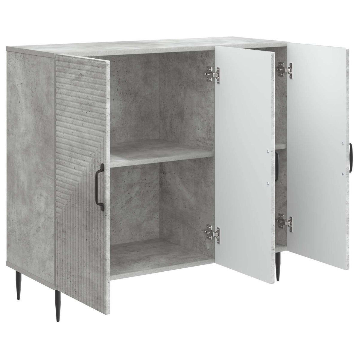 Sideboard Betongrau 89 x 34,5 x 80 cm Holzwerkstoff