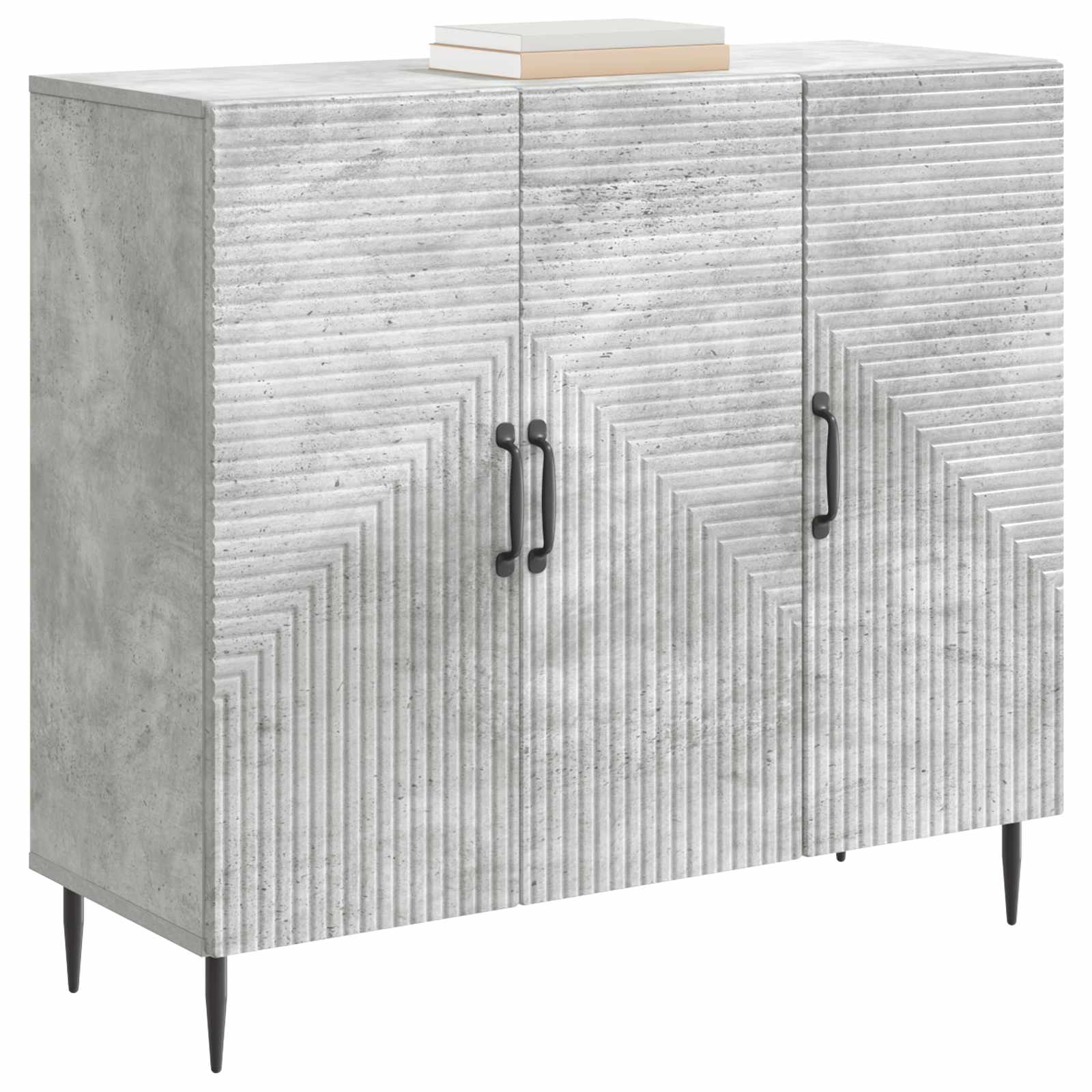 Sideboard Betongrau 89 x 34,5 x 80 cm Holzwerkstoff
