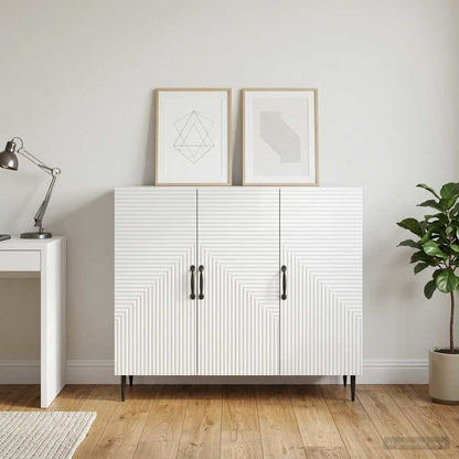 Sideboard Hochglanz Weiß 89 x 34,5 x 80 cm Holzwerkstoff