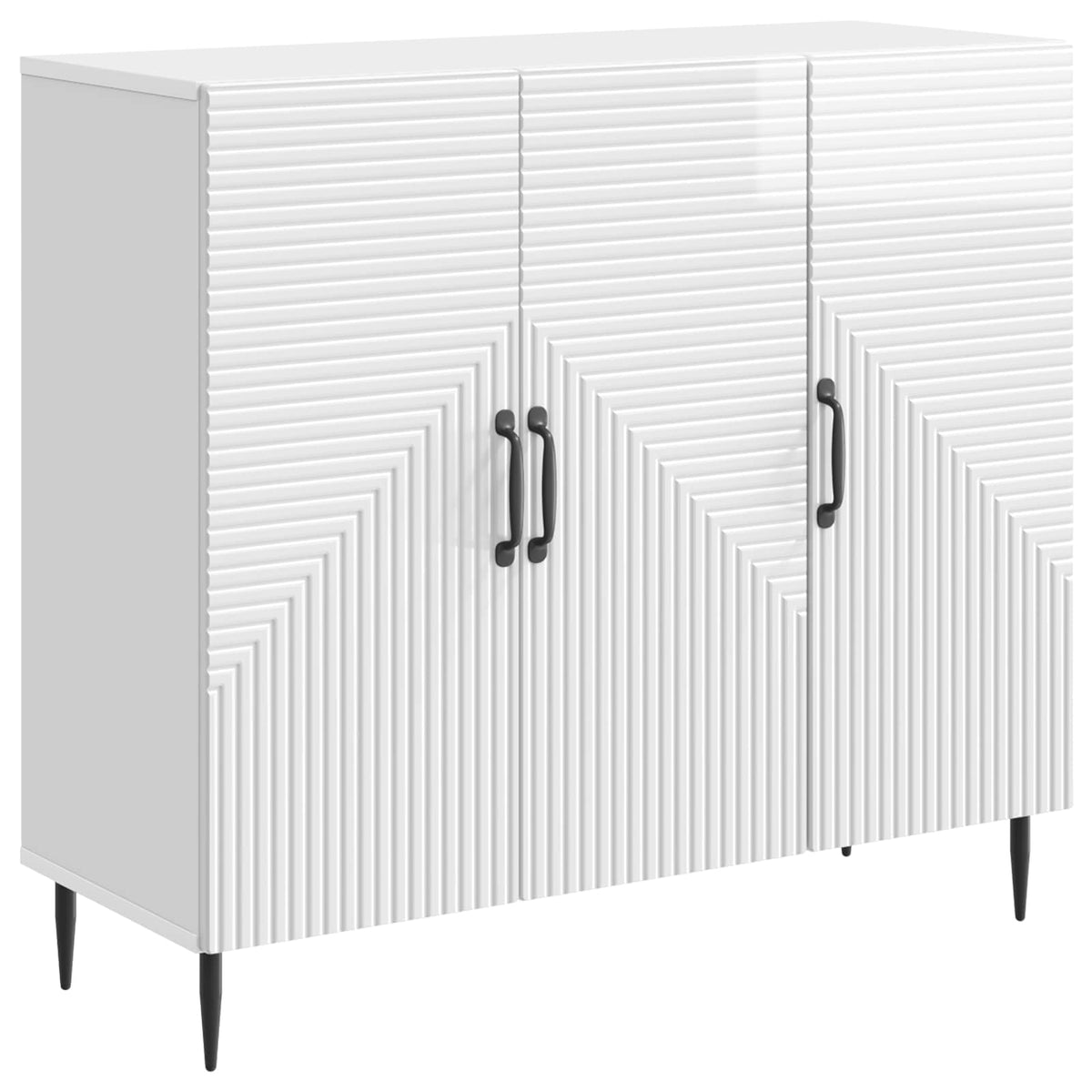 Sideboard Hochglanz Weiß 89 x 34,5 x 80 cm Holzwerkstoff
