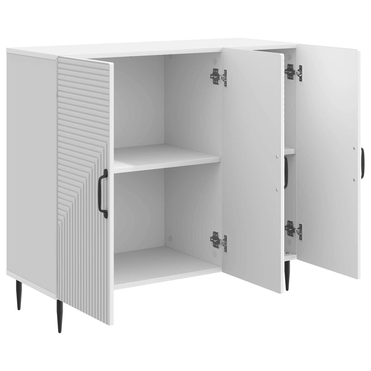 Sideboard Hochglanz Weiß 89 x 34,5 x 80 cm Holzwerkstoff