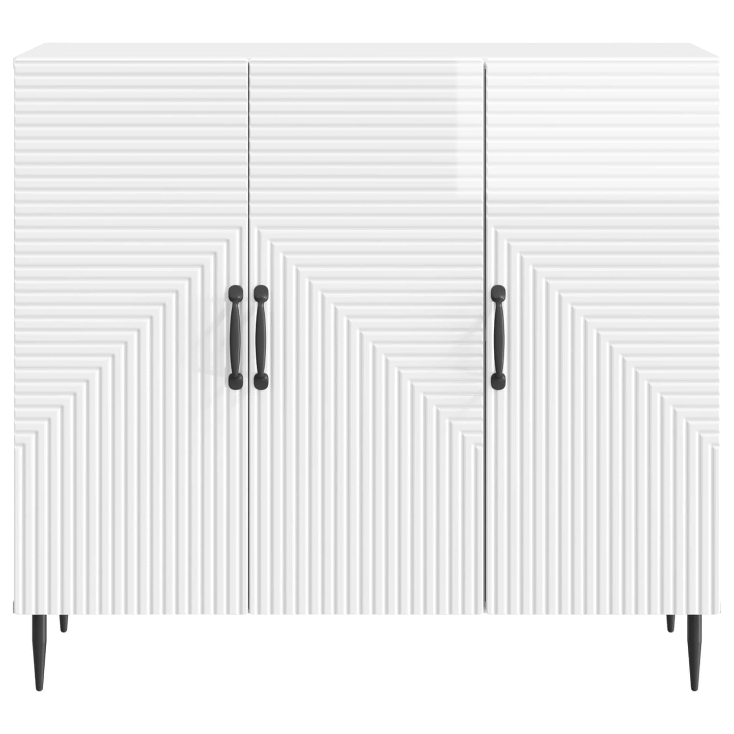 Sideboard Hochglanz Weiß 89 x 34,5 x 80 cm Holzwerkstoff