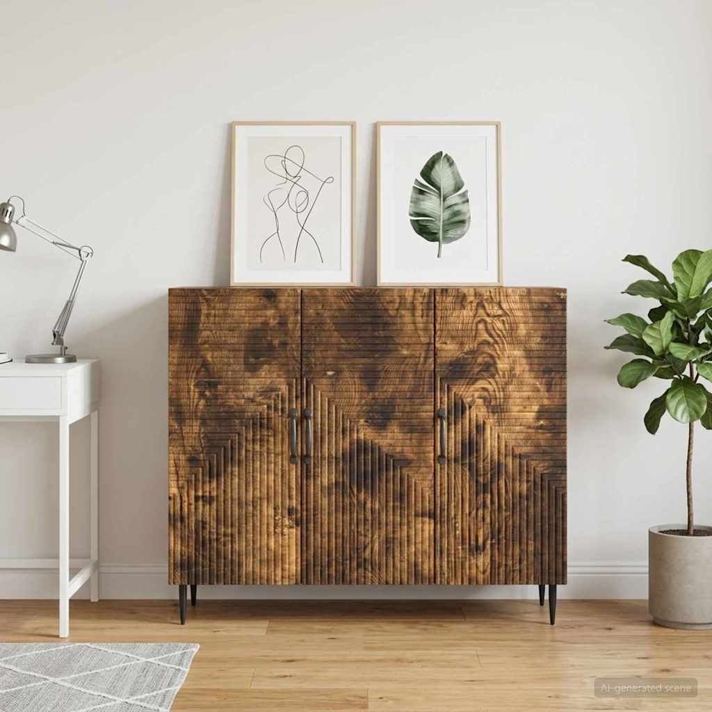 Sideboard Geräucherte Eiche 89 x 34,5 x 80 cm Holzwerkstoff