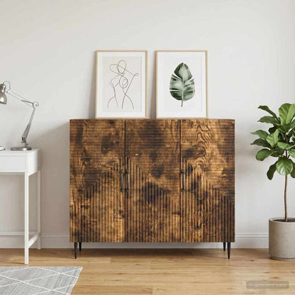 Sideboard Geräucherte Eiche 89 x 34,5 x 80 cm Holzwerkstoff
