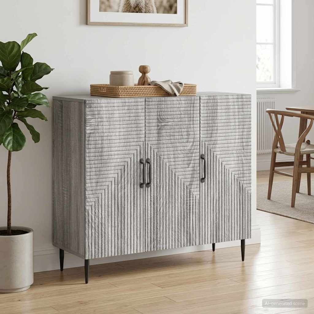 Sideboard Graues Sonoma 89 x 34,5 x 80 cm Holzwerkstoff