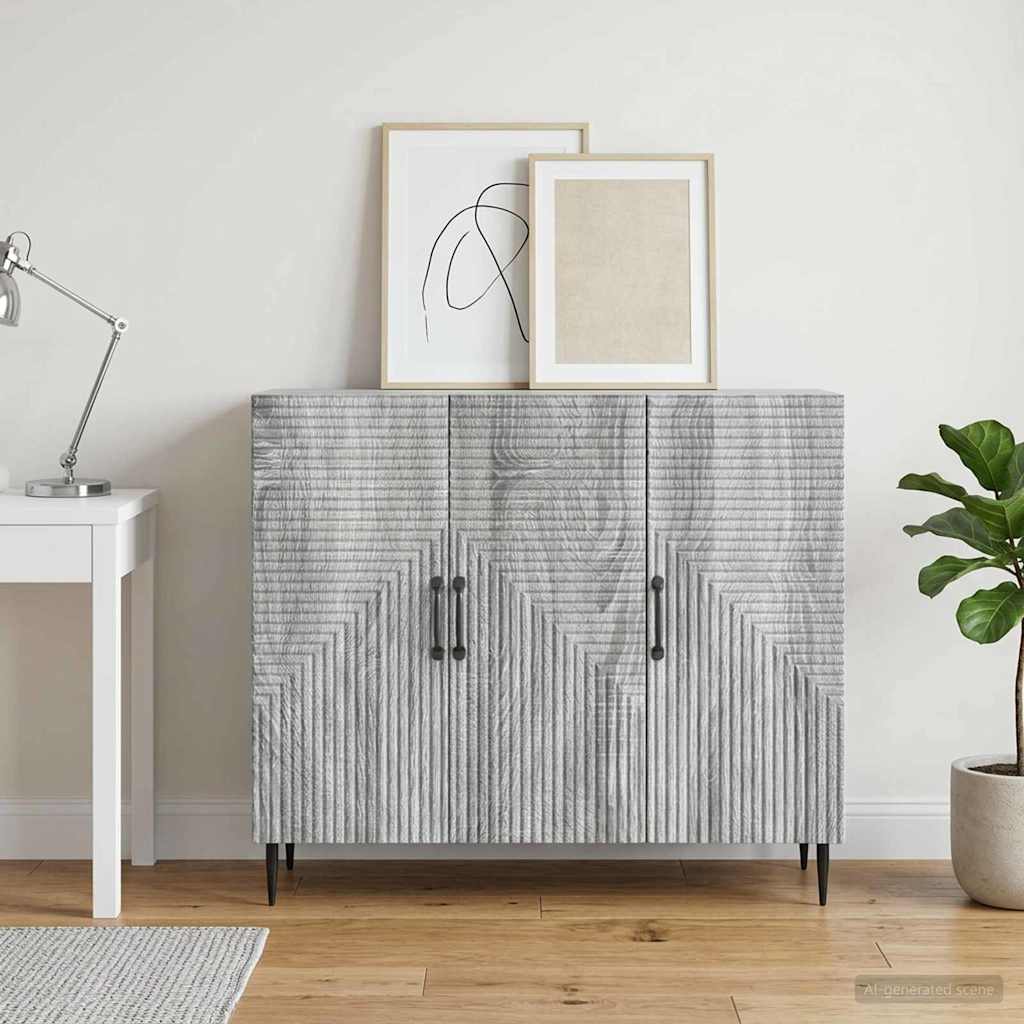 Sideboard Graues Sonoma 89 x 34,5 x 80 cm Holzwerkstoff