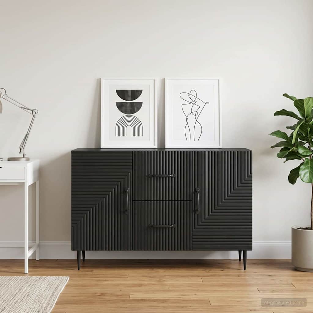 Sideboard Schwarz 89 x 34,5 x 60 cm Holzwerkstoff