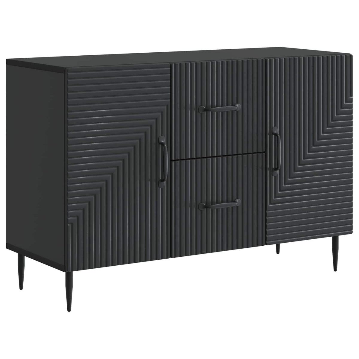 Sideboard Schwarz 89 x 34,5 x 60 cm Holzwerkstoff