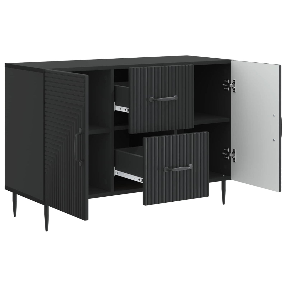 Sideboard Schwarz 89 x 34,5 x 60 cm Holzwerkstoff