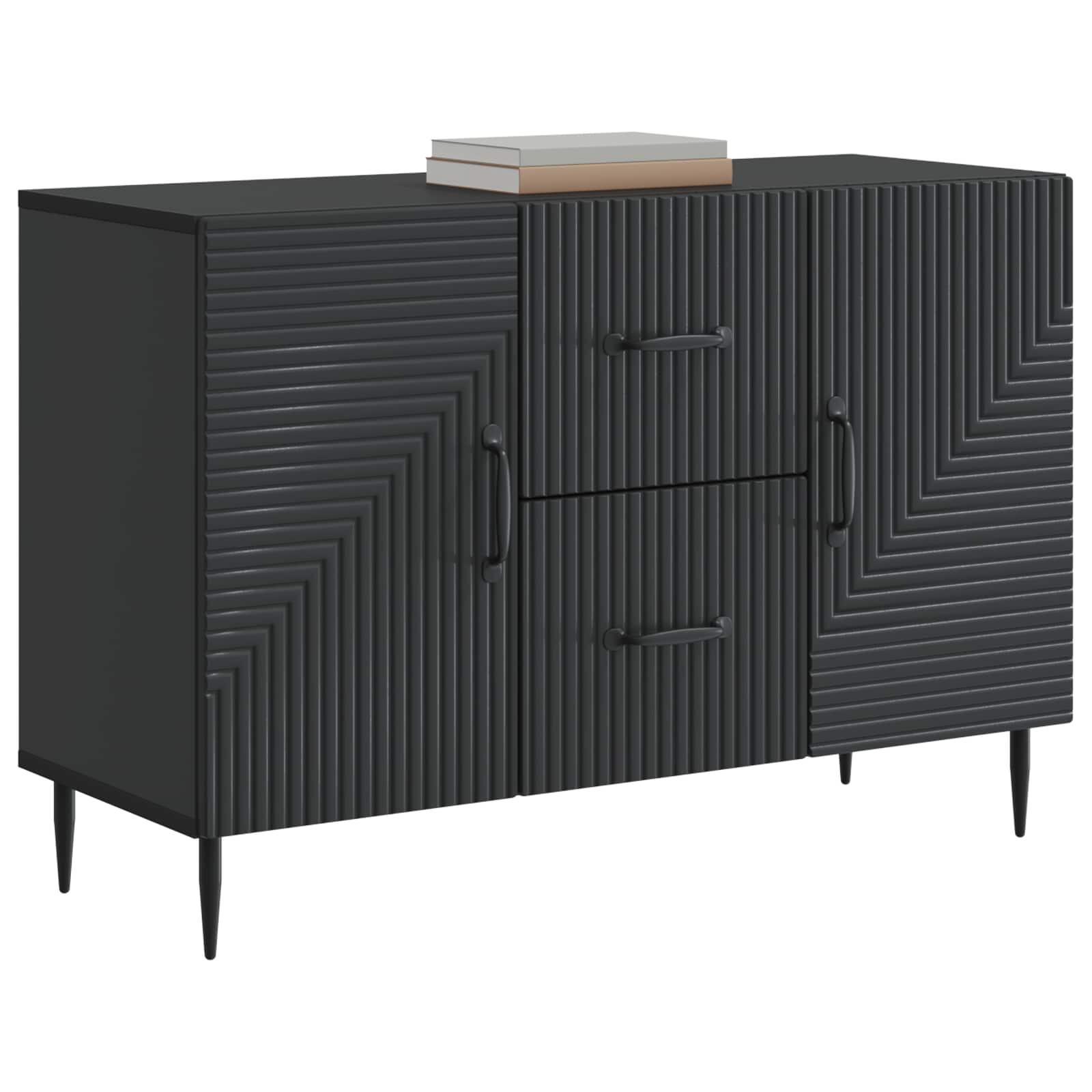 Sideboard Schwarz 89 x 34,5 x 60 cm Holzwerkstoff