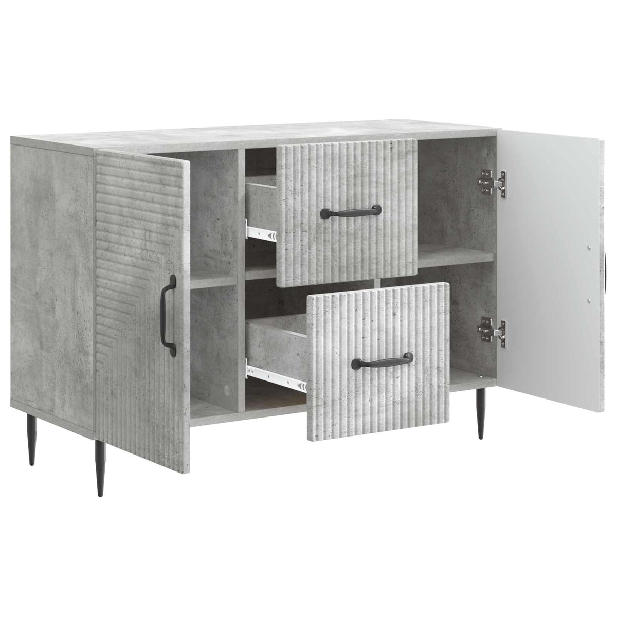 Sideboard Betongrau 89 x 34,5 x 60 cm Holzwerkstoff