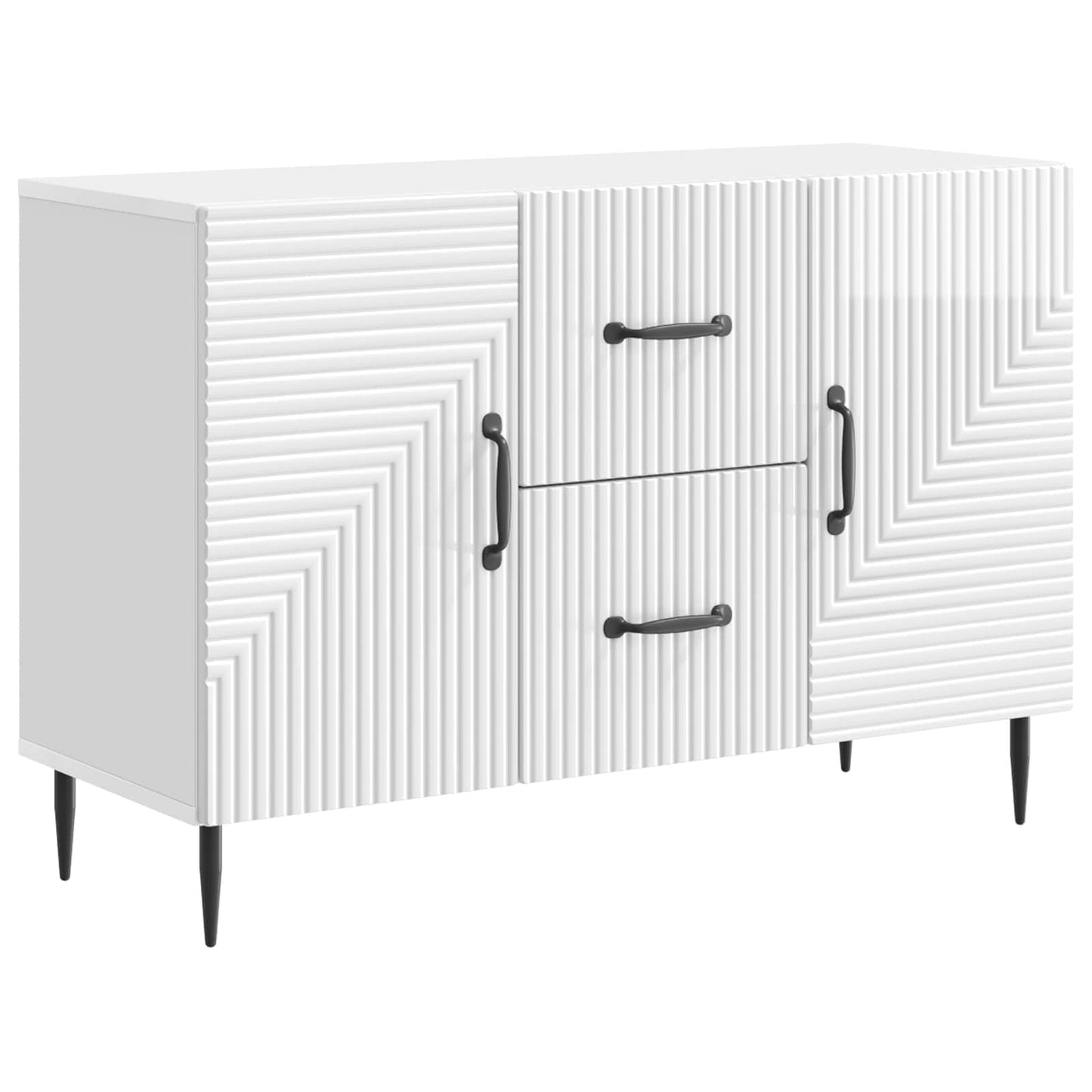 Sideboard Hochglanz Weiß 89 x 34,5 x 60 cm Holzwerkstoff