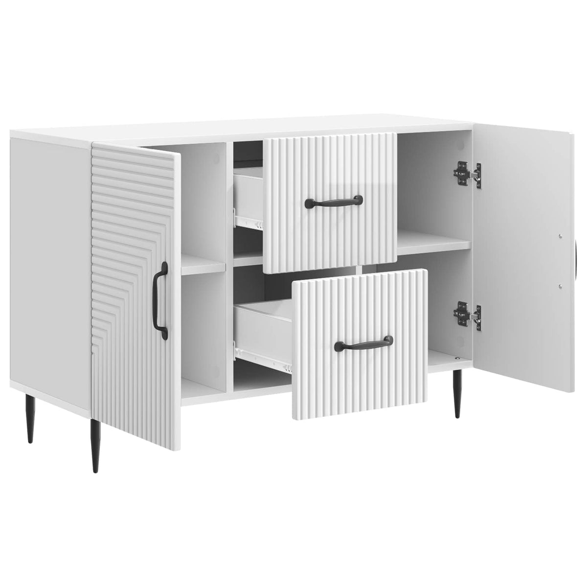 Sideboard Hochglanz Weiß 89 x 34,5 x 60 cm Holzwerkstoff