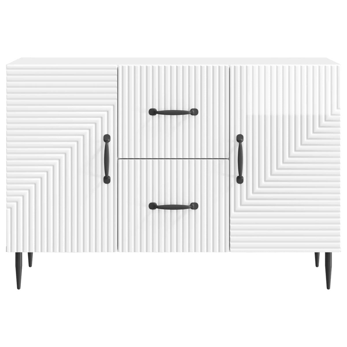 Sideboard Hochglanz Weiß 89 x 34,5 x 60 cm Holzwerkstoff