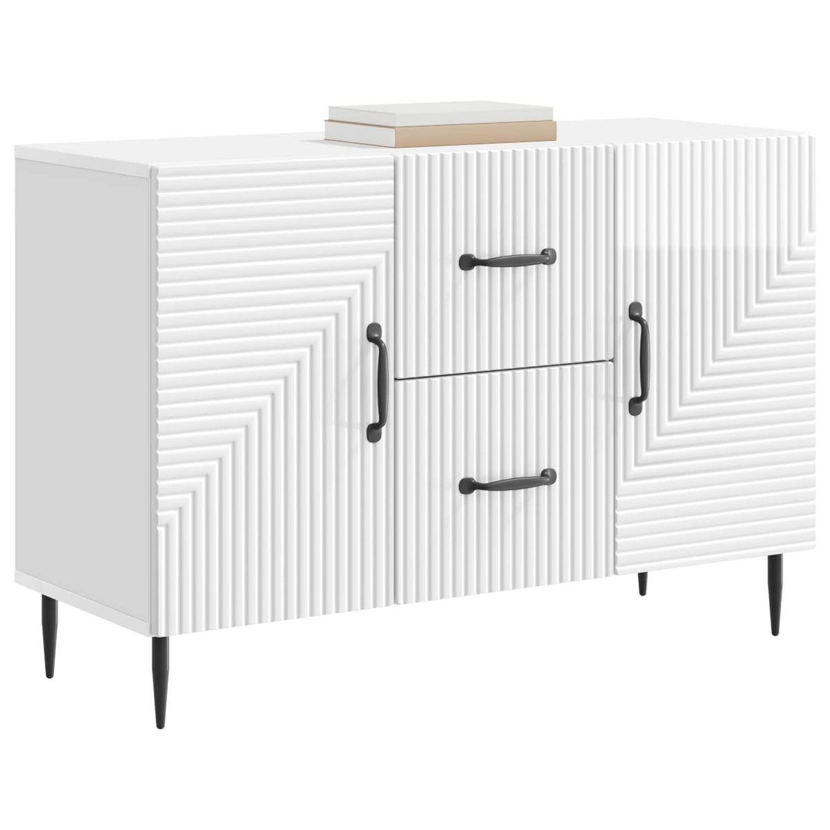 Sideboard Hochglanz Weiß 89 x 34,5 x 60 cm Holzwerkstoff