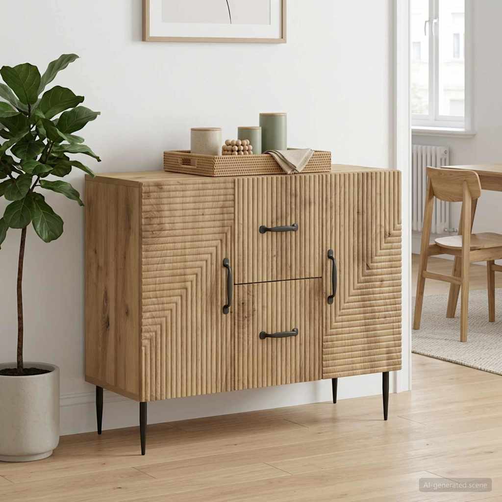 Sideboard Artisan-Eiche 89 x 34,5 x 60 cm Holzwerkstoff