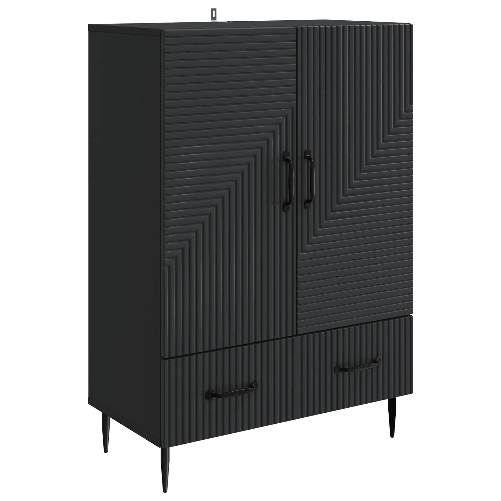 Sideboard Schwarz 66 x 34,5 x 95 cm Holzwerkstoff