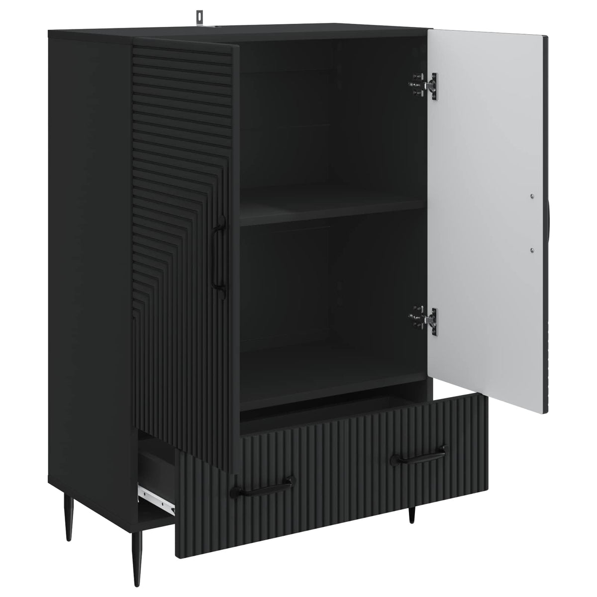 Sideboard Schwarz 66 x 34,5 x 95 cm Holzwerkstoff