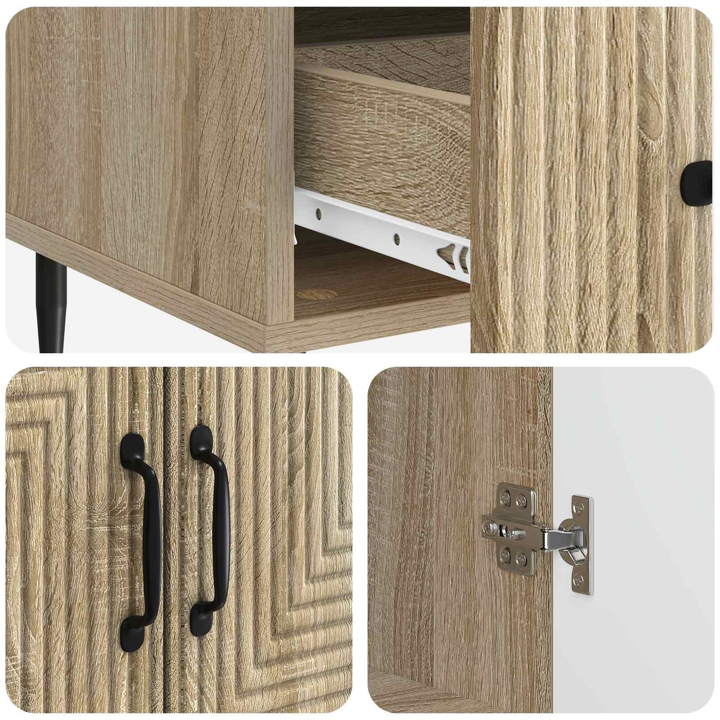 Sideboard Sonoma-Eiche 66 x 34,5 x 95 cm Holzwerkstoff