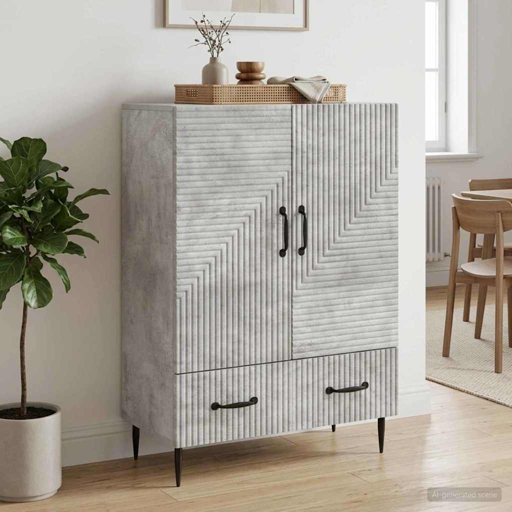 Sideboard Betongrau 66 x 34,5 x 95 cm Holzwerkstoff
