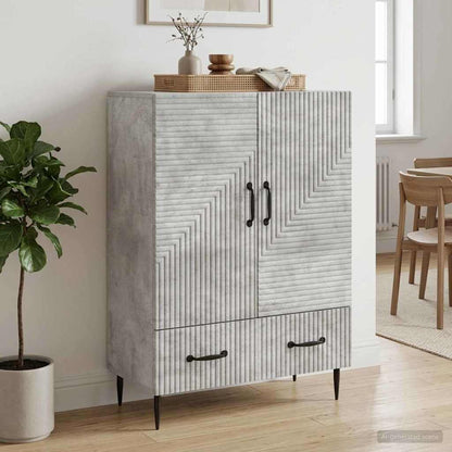 Sideboard Betongrau 66 x 34,5 x 95 cm Holzwerkstoff