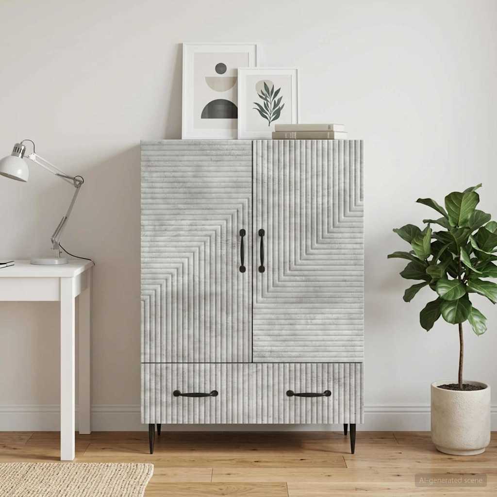 Sideboard Betongrau 66 x 34,5 x 95 cm Holzwerkstoff
