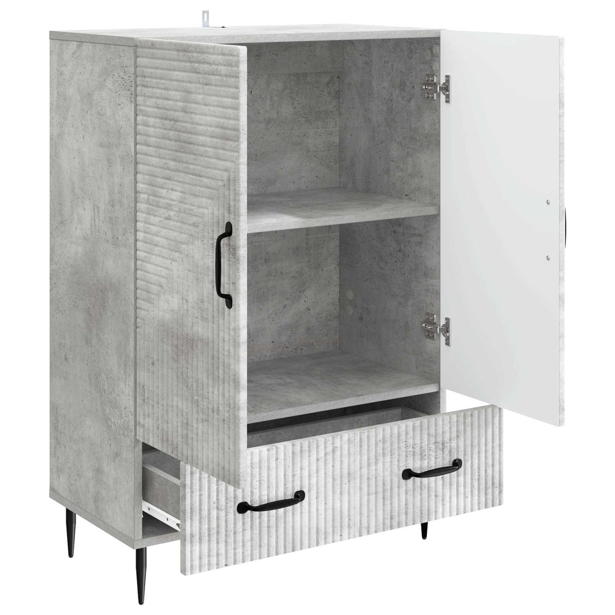 Sideboard Betongrau 66 x 34,5 x 95 cm Holzwerkstoff
