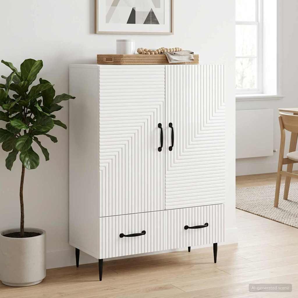 Sideboard Hochglanz Weiß 66 x 34,5 x 95 cm Holzwerkstoff
