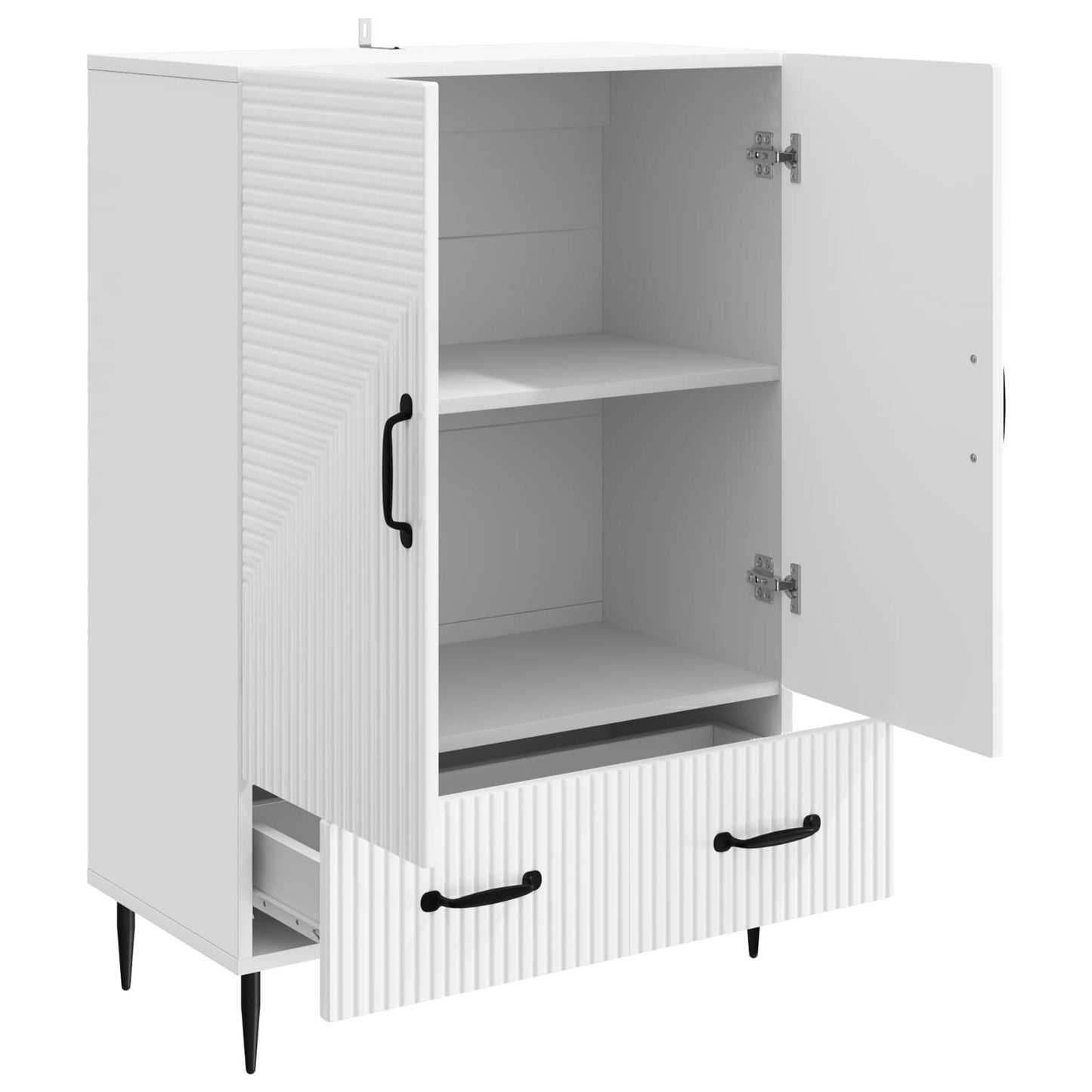 Sideboard Hochglanz Weiß 66 x 34,5 x 95 cm Holzwerkstoff