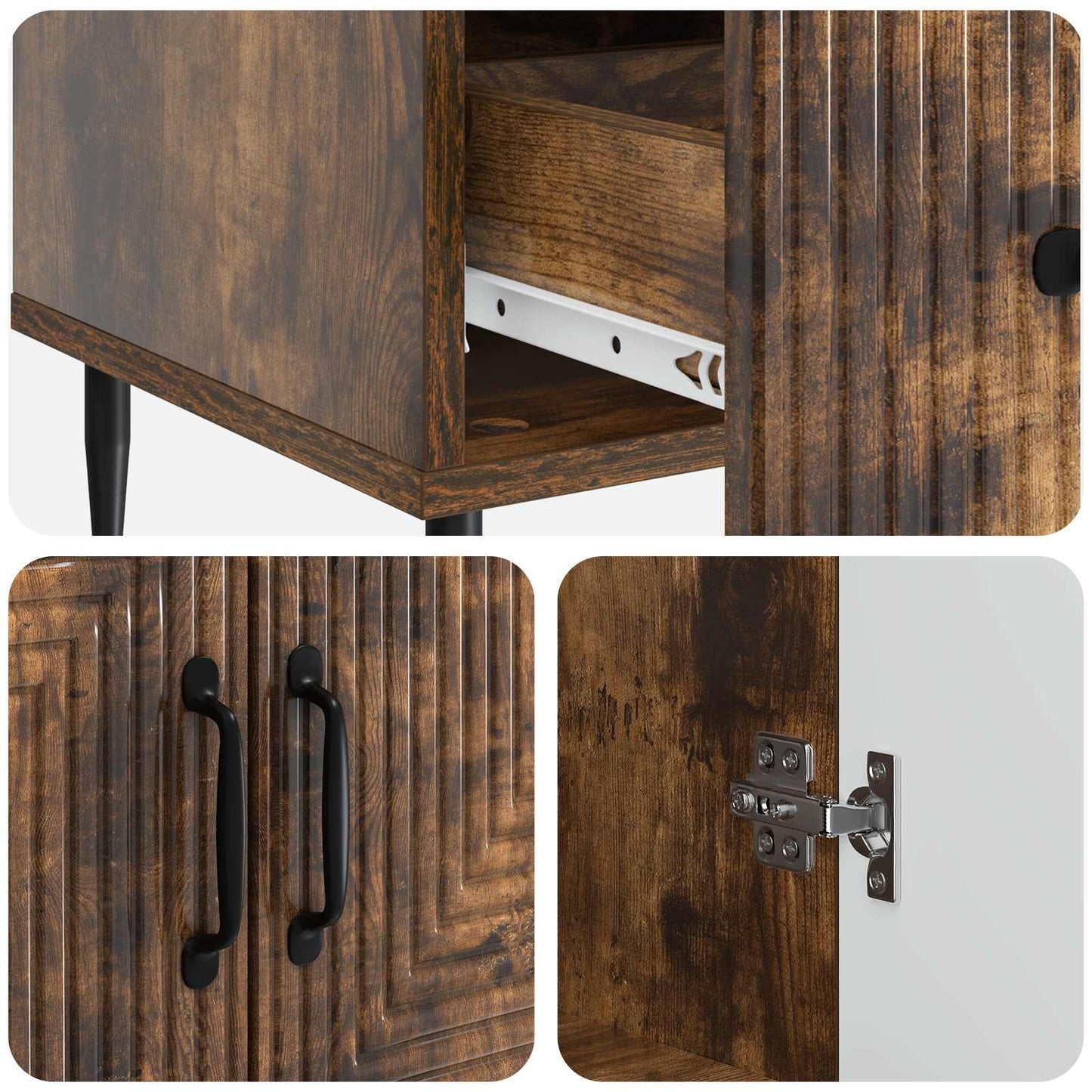 Sideboard Geräucherte Eiche 66 x 34,5 x 95 cm Holzwerkstoff