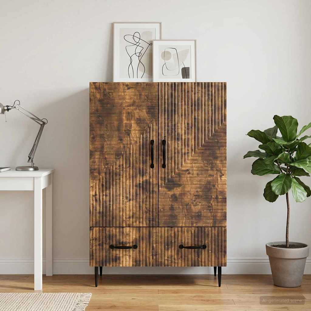 Sideboard Geräucherte Eiche 66 x 34,5 x 95 cm Holzwerkstoff