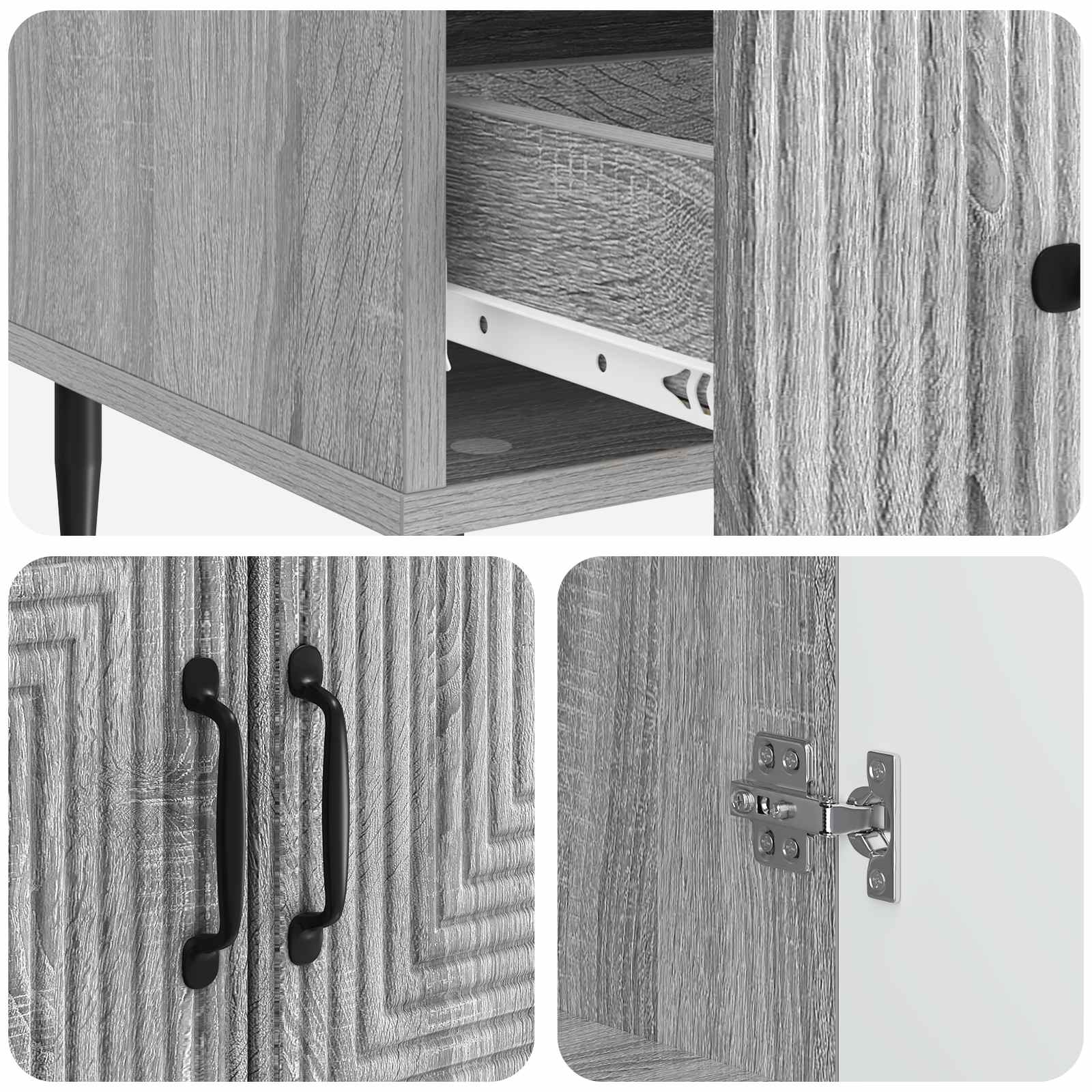 Sideboard Graues Sonoma 66 x 34,5 x 95 cm Holzwerkstoff