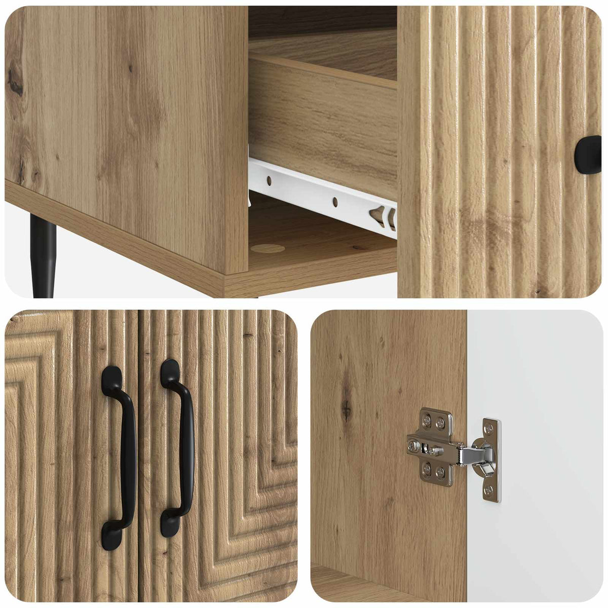 Sideboard Artisan-Eiche 66 x 34,5 x 95 cm Holzwerkstoff