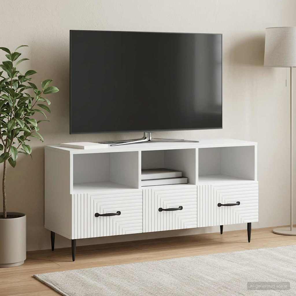 TV-Schränk mit Schubladen Weiß 102 x 34,5 x 50 cm Holzwerkstoff
