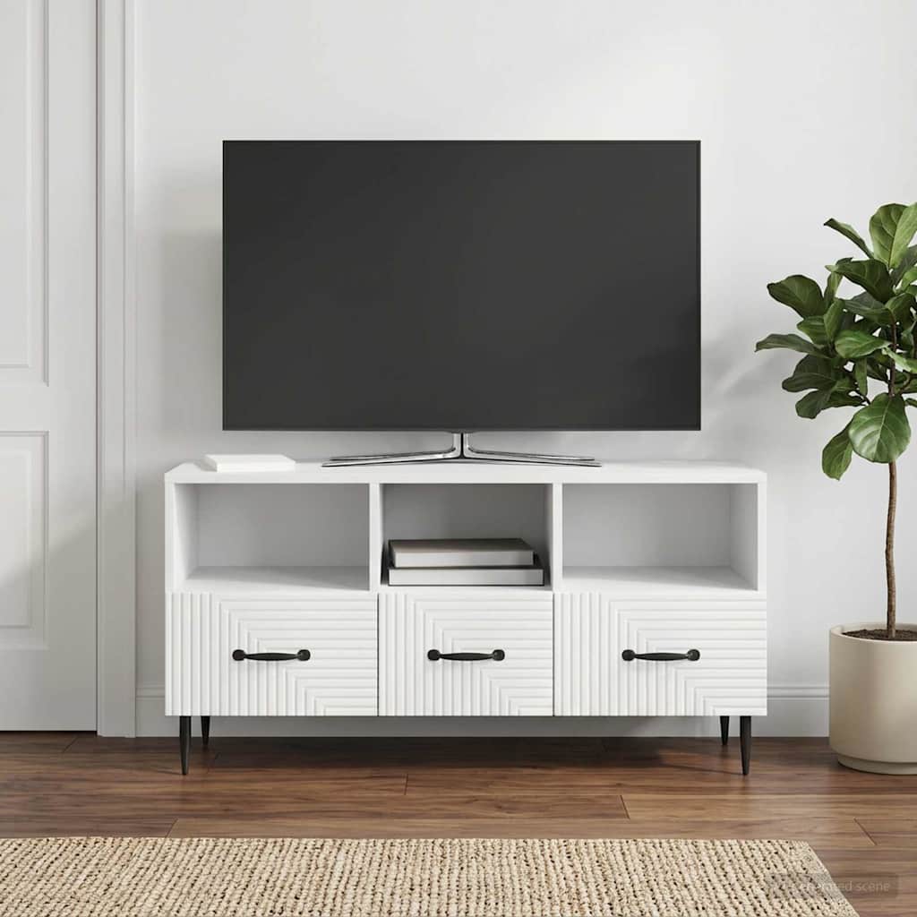 TV-Schränk mit Schubladen Weiß 102 x 34,5 x 50 cm Holzwerkstoff