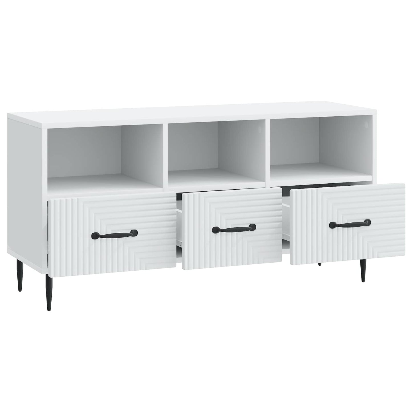 TV-Schränk mit Schubladen Weiß 102 x 34,5 x 50 cm Holzwerkstoff