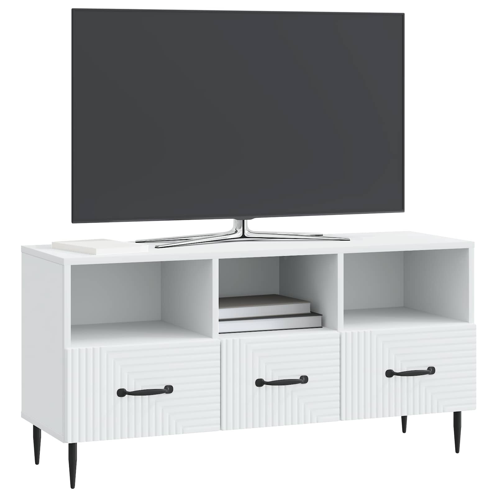 TV-Schränk mit Schubladen Weiß 102 x 34,5 x 50 cm Holzwerkstoff